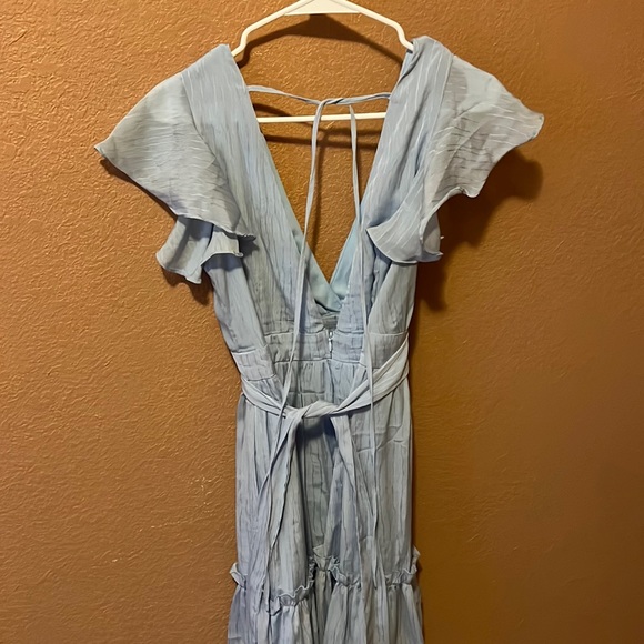Ruffle Baby Blue Dress - Picture 2 of 4
